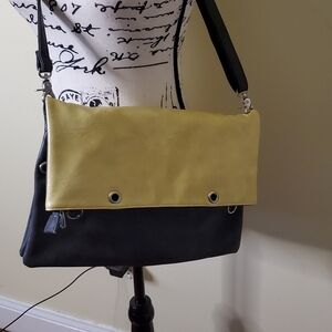 Espe Vegan Leather Fold Over Two Tone Purse